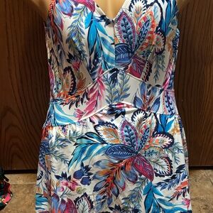 Vintage Multicolor Floral One Piece Swimsuit